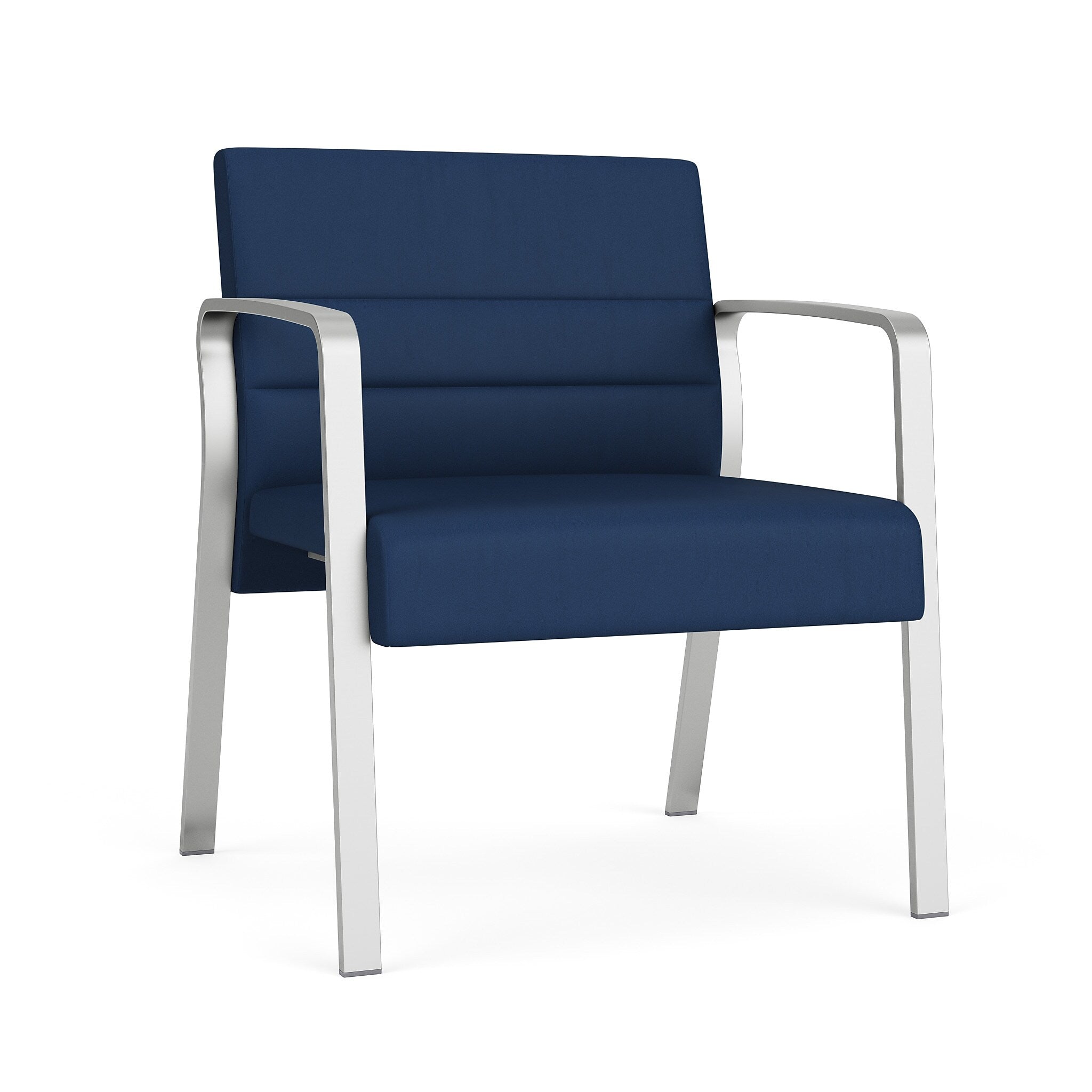 Lesro Waterfall Vinyl Guest Chair, Patriot Plus Imperial Blue/Silver (WF1201.SSV-01PPIB)