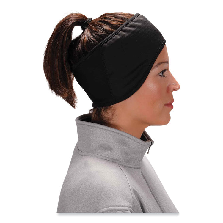 N-Ferno 6887 2-Layer Winter Headband, Spandex/Fleece, One Size Fits Most, Black