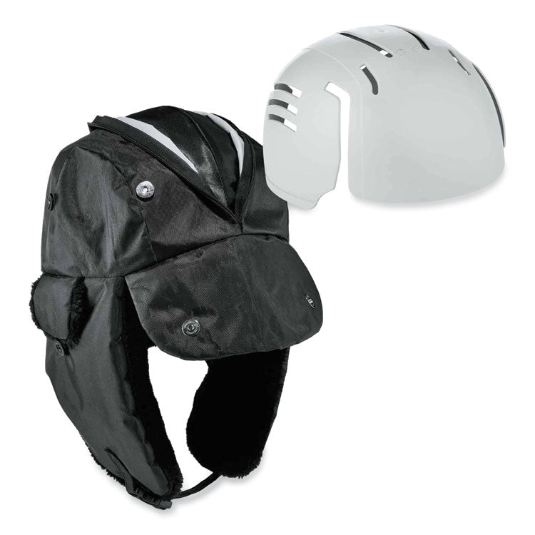 N-Ferno 6802ZI Zipper Trapper Hat + Universal Bump Cap, S/M, Black
