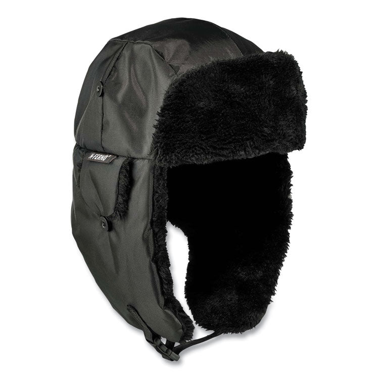 N-Ferno 6802ZI Zipper Trapper Hat + Universal Bump Cap, L/XL, Black