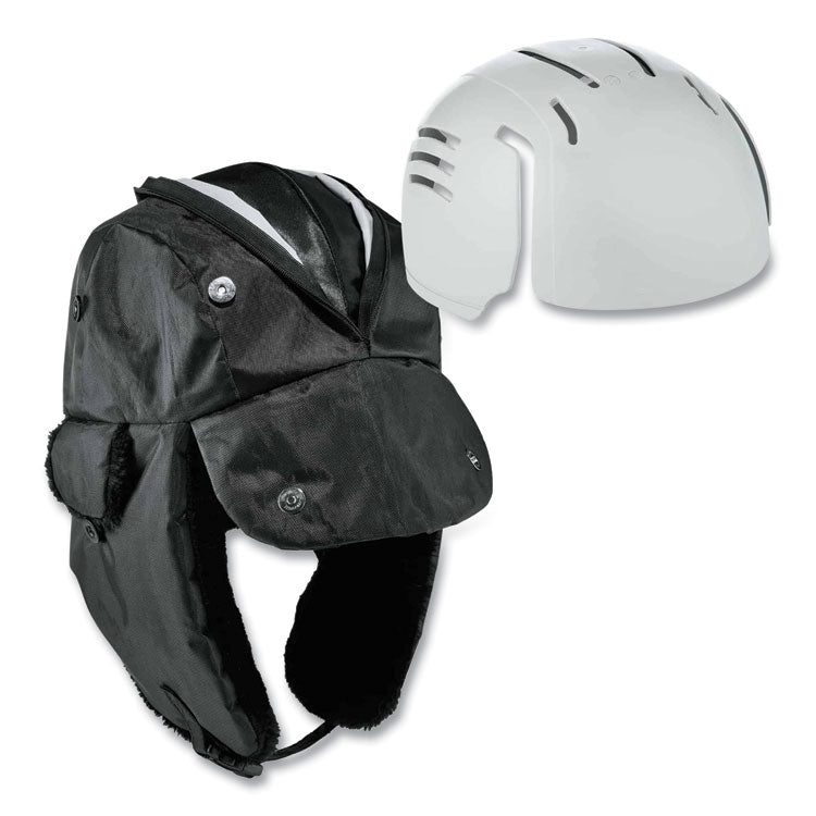 N-Ferno 6802ZI Zipper Trapper Hat + Universal Bump Cap, L/XL, Black