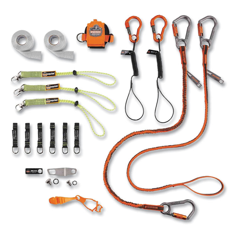 Squids 3184 Concrete Finisher + Mason Tool Tethering Kit, Assorted Max Working Capacities, Lengths and Colors