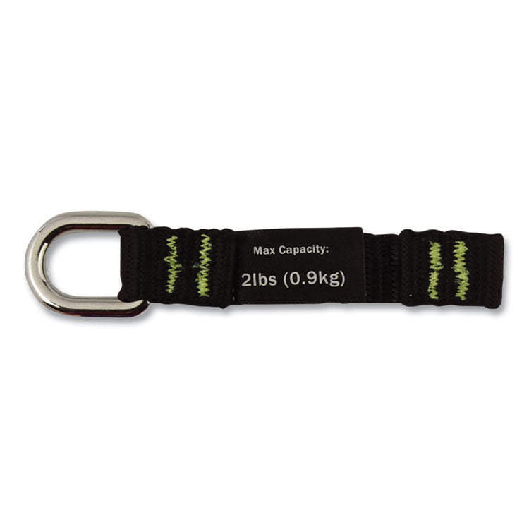 Squids 3700 Nylon Webbing Tool Tails with D-Rings, 2 lb Max Working Capacity, 3.5" Long, Black, 6/Pack, 10 Packs/Carton