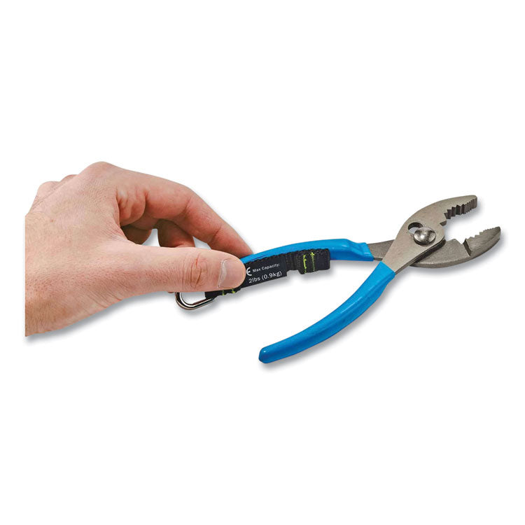 Squids 3700 Nylon Webbing Tool Tails with D-Rings, 2 lb Max Working Capacity, 3.5" Long, Black, 6/Pack, 10 Packs/Carton