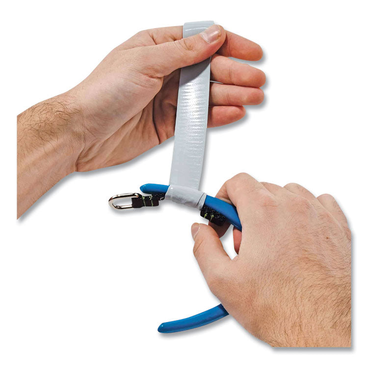 Squids 3700 Nylon Webbing Tool Tails with D-Rings, 2 lb Max Working Capacity, 3.5" Long, Black, 6/Pack, 10 Packs/Carton