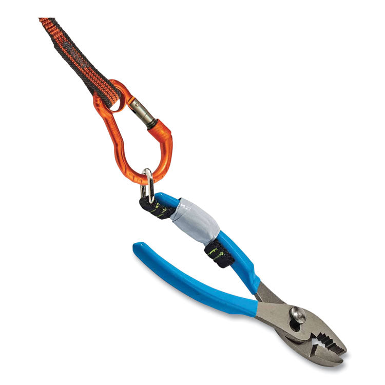 Squids 3700 Nylon Webbing Tool Tails with D-Rings, 2 lb Max Working Capacity, 3.5" Long, Black, 6/Pack, 10 Packs/Carton