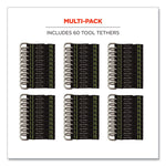 Squids 3700 Nylon Webbing Tool Tails with D-Rings, 2 lb Max Working Capacity, 3.5" Long, Black, 6/Pack, 10 Packs/Carton