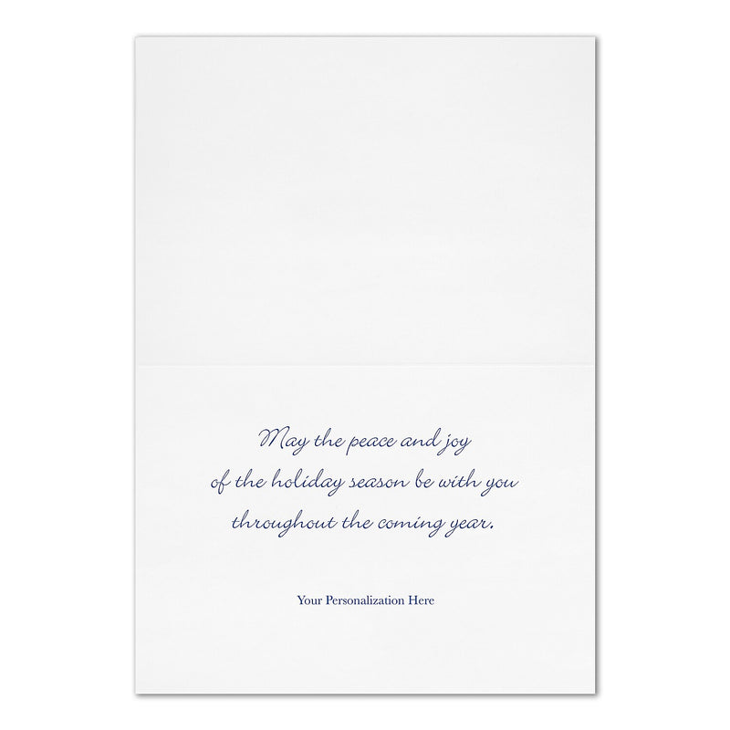"Holiday Starlight" Holiday Card w/ Gold Lined White Envelope, 100/BX