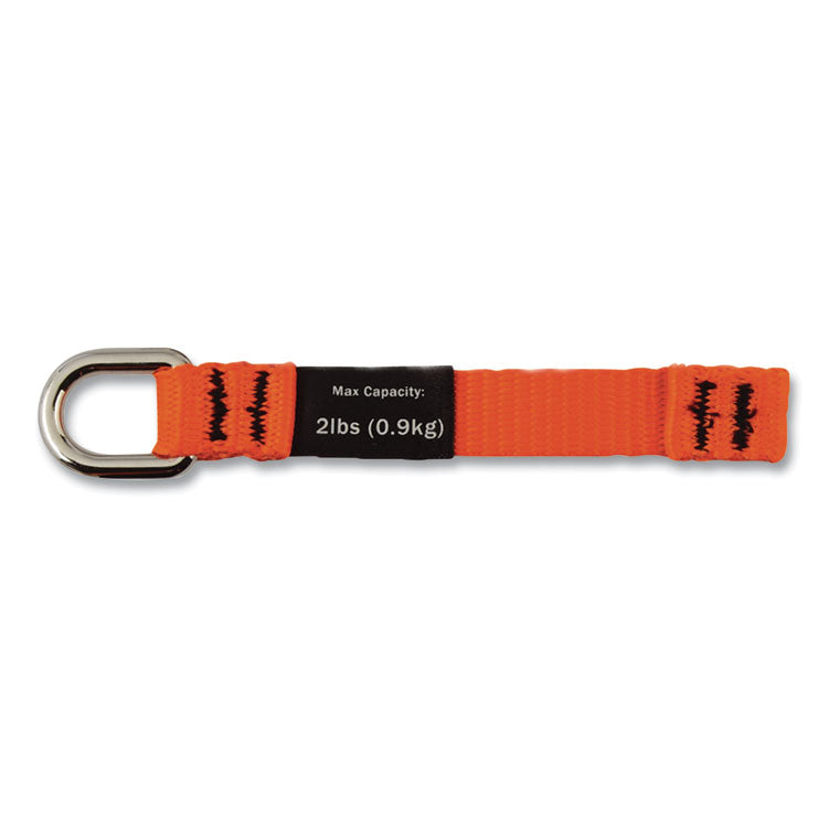Squids 3700 Nylon Webbing Tool Tails with D-Rings, 2lb Max Working Capacity, 4.5" Long, Orange/Black, 6/Pack, 10 Packs/Carton