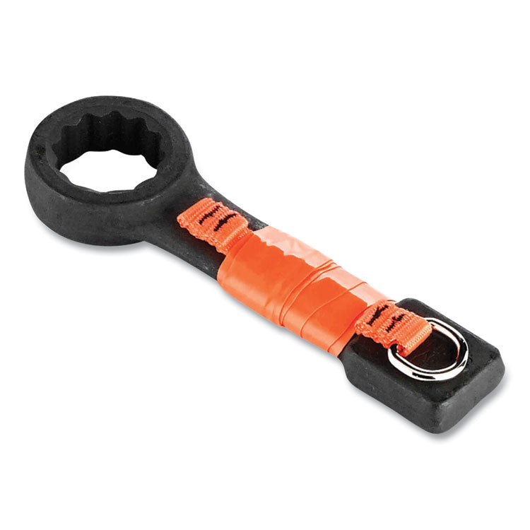 Squids 3700 Nylon Webbing Tool Tails with D-Rings, 2lb Max Working Capacity, 4.5" Long, Orange/Black, 6/Pack, 10 Packs/Carton