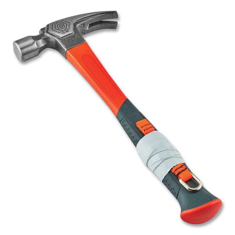 Squids 3700 Nylon Webbing Tool Tails with D-Rings, 2lb Max Working Capacity, 4.5" Long, Orange/Black, 6/Pack, 10 Packs/Carton