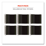 Squids 3700 Nylon Webbing Tool Tails with D-Rings, 2 lb Max Working Capacity, 5.5", Black, 6/Pack, 10 Packs/Carton