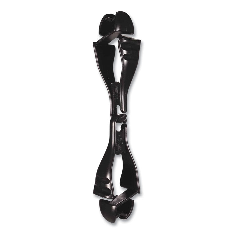 Squids 3400 Glove Clip Holder with Dual Clips, 1 x 1 x 6.5, Acetal Copolymer, Black, 100/Carton