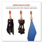 Squids 3400 Glove Clip Holder with Dual Clips, 1 x 1 x 6.5, Acetal Copolymer, Orange, 100/Carton