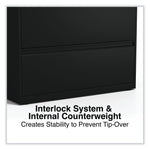 Alera® Lateral File, 5 Legal/Letter/A4/A5-Size File Drawers, Black, 36" x 18.63" x 67.63"