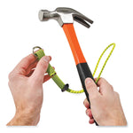 Squids 3703 Elastic Loop Tool Tails with D-Rings, 15 lb Max Working Capacity, 15" Long, Lime, 3/Pack, 20 Packs/Carton