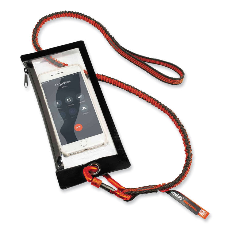 Squids 3100F(x) Tool Lanyard with Aluminum Carabiner + Loop, 10 lb Max Working Capacity, 38" to 48" Long, Orange/Gray
