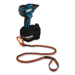 Squids 3100F(x) Tool Lanyard with Aluminum Carabiner + Loop, 10 lb Max Working Capacity, 38" to 48" Long, Orange/Gray