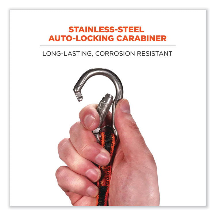 Squids 3101F(x) Tool Lanyard with Stainless-Steel Carabiner + Loop, 15 lb Max Working Capacity, 38" to 48" Long