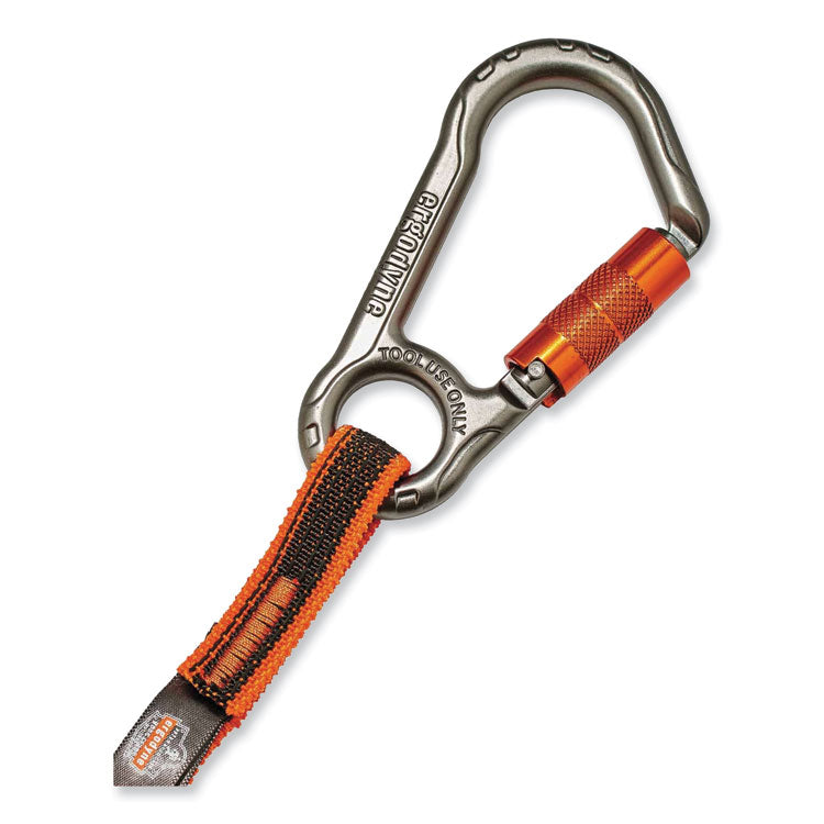 Squids 3108F(x)Tool Lanyard with Locking Aluminum Carabiner + Loop, 15 lb Max Working Capacity, 38" to 48" Long, Orange/Gray