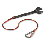 Squids 3108F(x)Tool Lanyard with Locking Aluminum Carabiner + Loop, 15 lb Max Working Capacity, 38" to 48" Long, Orange/Gray