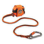 Squids 3108F(x)Tool Lanyard with Locking Aluminum Carabiner + Loop, 15 lb Max Working Capacity, 38" to 48" Long, Orange/Gray