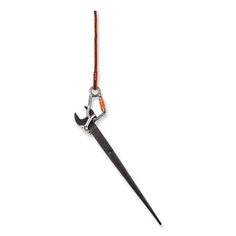 Squids 3108F(x)Tool Lanyard with Locking Aluminum Carabiner + Loop, 15 lb Max Working Capacity, 38" to 48" Long, Orange/Gray