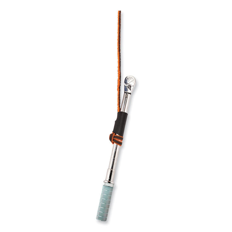 Squids 3108F(x)Tool Lanyard with Locking Aluminum Carabiner + Loop, 15 lb Max Working Capacity, 38" to 48" Long, Orange/Gray