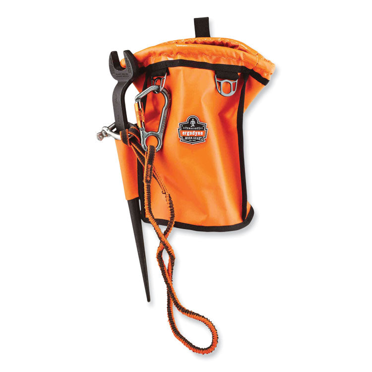 Squids 3108F(x)Tool Lanyard with Locking Aluminum Carabiner + Loop, 15 lb Max Working Capacity, 38" to 48" Long, Orange/Gray