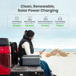 Yoshino K20SP23 11-Port Solid-State Solar Generator 1326Wh, 2000W with 3-Piece Solar Panels (600W) Emergency UPS Backup Battery