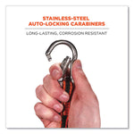 Squids 3111F(x) Tool Lanyard with Stainless Steel Carabiners,15 lb Max Working Capacity, 38" to 48" Long, Orange/Gray
