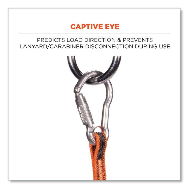 Squids 3111F(x) Tool Lanyard with Stainless Steel Carabiners,15 lb Max Working Capacity, 38" to 48" Long, Orange/Gray