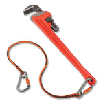 Squids 3118F(x) Tool Lanyards with Locking Aluminum Carabiners, 15 lb Working Capacity, 38" to 48" Long, Orange/Gray