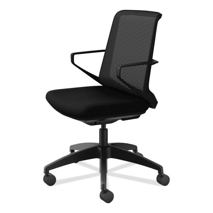 Cliq Office Chair, Supports Up to 300 lb, 17" to 22" Seat Height, Black Seat, Black Back, Black Base