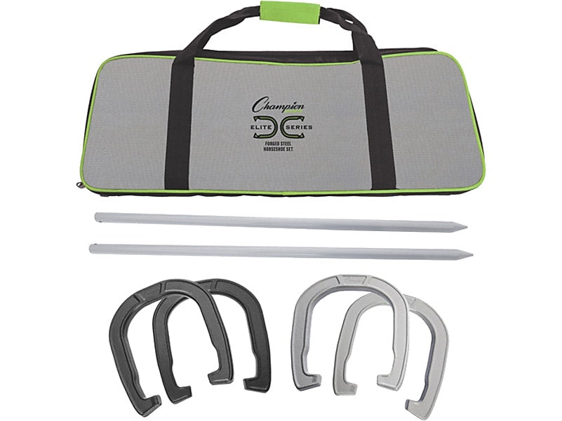 Champion Sports Elite Horseshoes Set, Black/Gray (CG210)