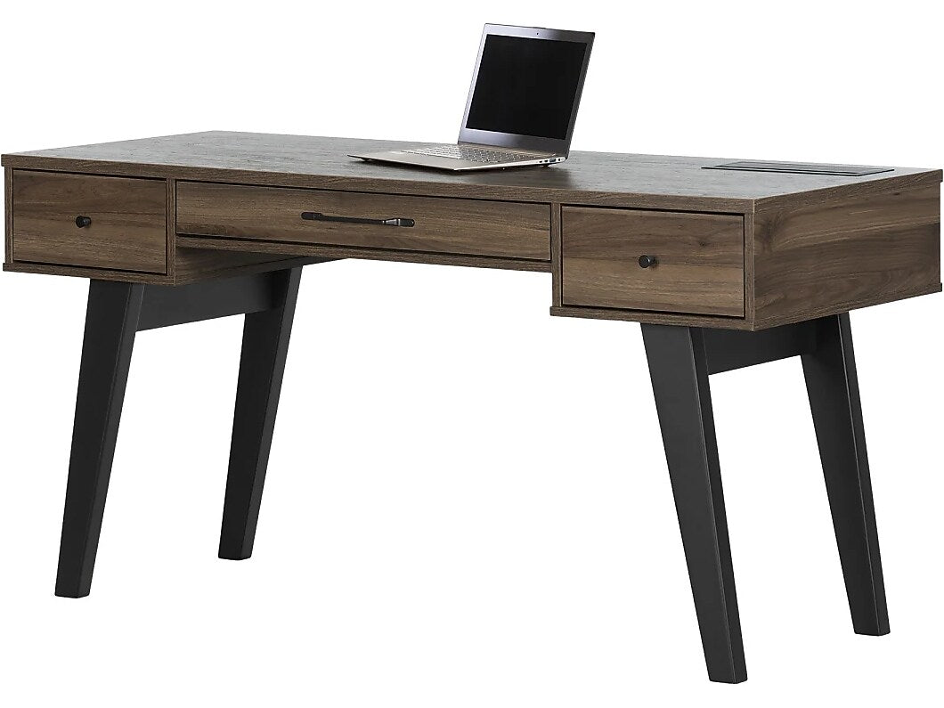 South Shore Helsy 60"W Computer Desk, Natural Walnut (13306)