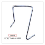 Single Sided Partition Garment Hook, Steel, 0.5 x 3.13 x 4.75, Over-the-Door/Over-the-Panel Mount, Silver, 2/Pack