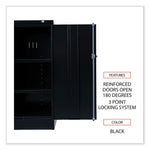 Standard Assembled Storage Cabinet, 36w x 18d x 42h, Black