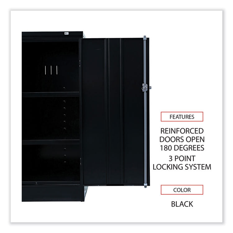 Standard Assembled Storage Cabinet, 36w x 18d x 42h, Black