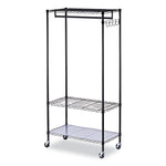 Wire Shelving Garment Rack, 30 Garments, 36w X 18d X 75h, Black