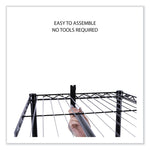 Wire Shelving Garment Rack, 30 Garments, 36w X 18d X 75h, Black