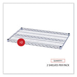 Industrial Wire Shelving Extra Wire Shelves, 36w X 24d, Silver, 2 Shelves/carton