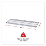Industrial Wire Shelving Extra Wire Shelves, 48w X 18d, Silver, 2 Shelves/carton