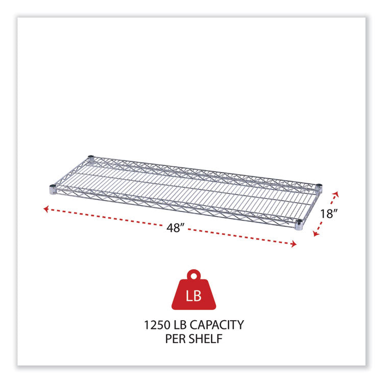 Industrial Wire Shelving Extra Wire Shelves, 48w X 18d, Silver, 2 Shelves/carton