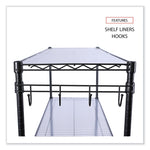 5-Shelf Wire Shelving Kit With Casters And Shelf Liners, 48w X 18d X 72h, Black Anthracite