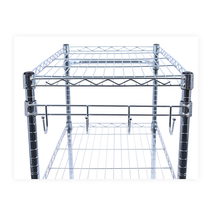 5-Shelf Wire Shelving Kit With Casters And Shelf Liners, 48w X 18d X 72h, Silver