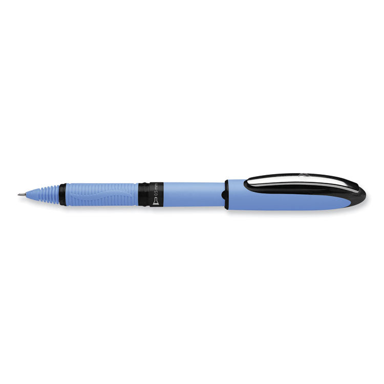 One Hybrid N Rollerball Pen, Stick, Fine 0.5 mm, Black Ink, Blue Barrel, 10/Box