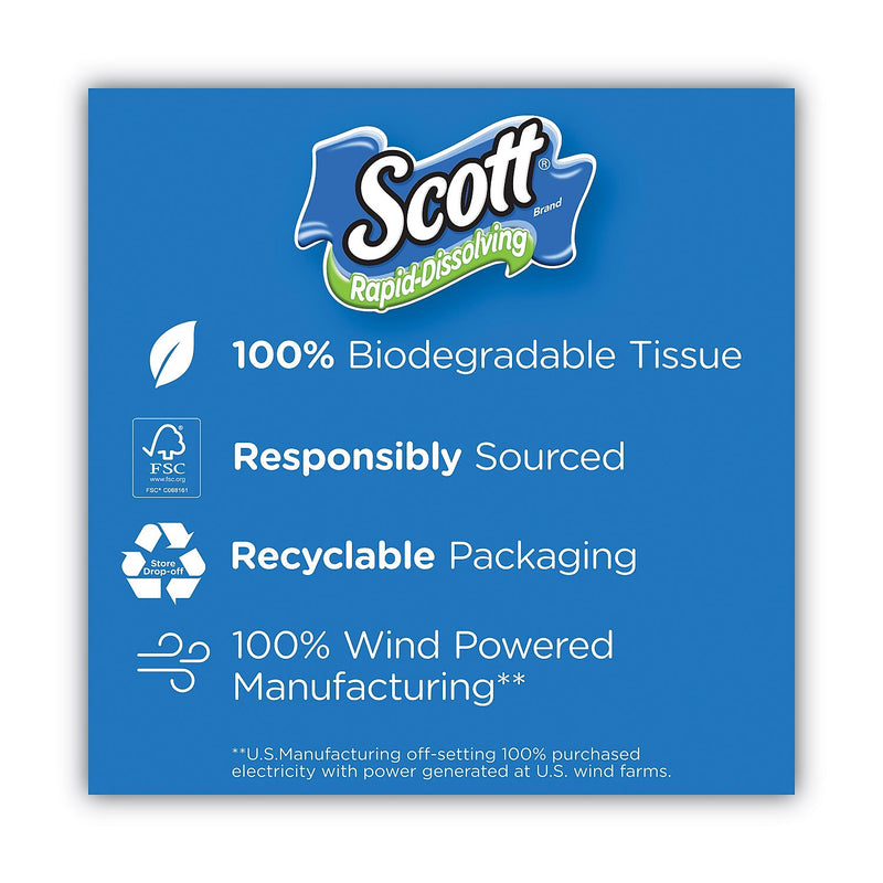Scott Rapid-Dissolving Toilet Paper, 1-Ply, White, 231 Sheets/Roll, 48 Rolls/Case (KCM47617)