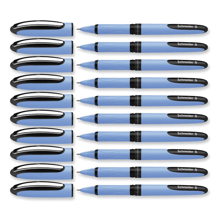 One Hybrid N Rollerball Pen, Stick, Fine 0.5 mm, Black Ink, Blue Barrel, 10/Box