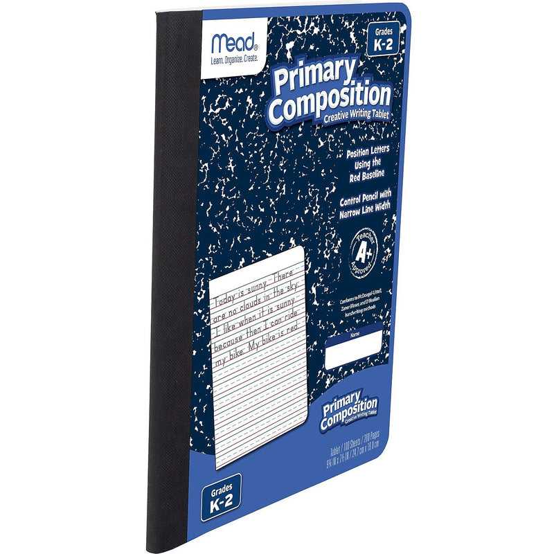 Mead Grades K-2 Composition Notebooks, Primary Ruled, 100 Sheets, Blue (09902)